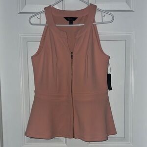 Lush Pink Sleeveless Peplum Top